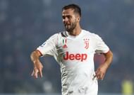 Brescia's Miralem Pjanic celebrates his winning strike